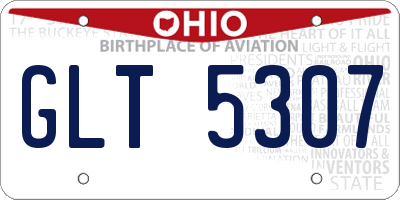 OH license plate GLT5307