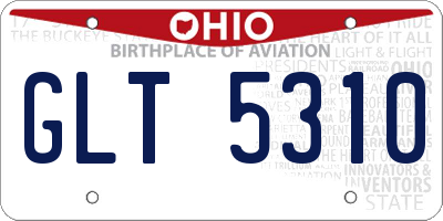 OH license plate GLT5310