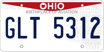 OH license plate GLT5312