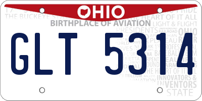 OH license plate GLT5314