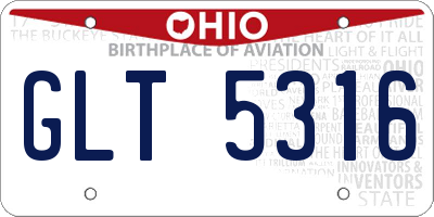 OH license plate GLT5316