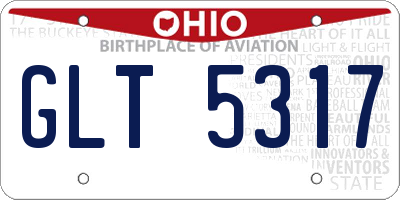 OH license plate GLT5317
