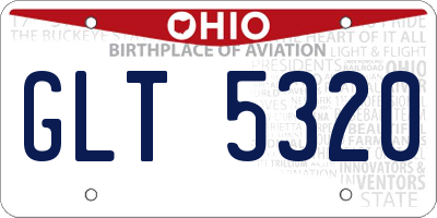OH license plate GLT5320