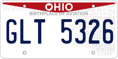 OH license plate GLT5326