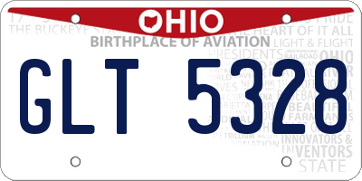 OH license plate GLT5328