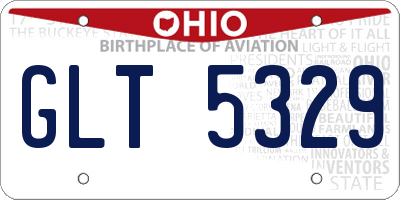 OH license plate GLT5329
