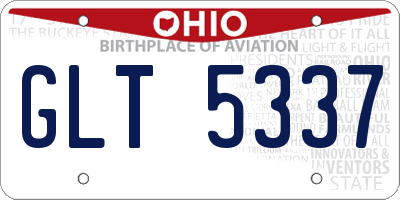 OH license plate GLT5337