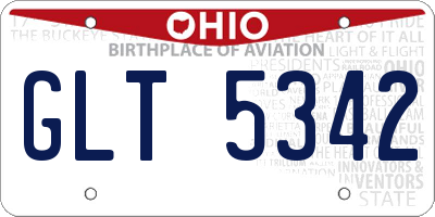 OH license plate GLT5342