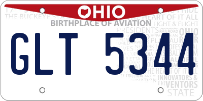 OH license plate GLT5344