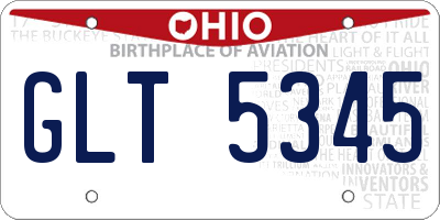 OH license plate GLT5345