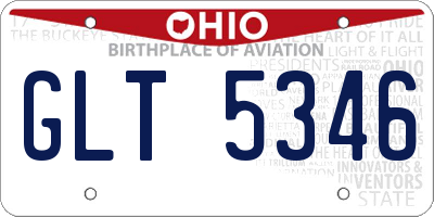 OH license plate GLT5346