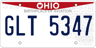 OH license plate GLT5347