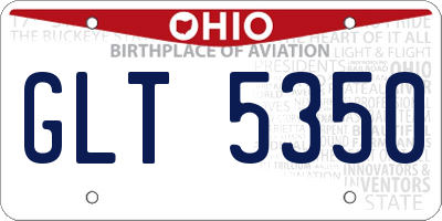 OH license plate GLT5350