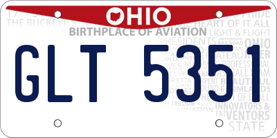 OH license plate GLT5351