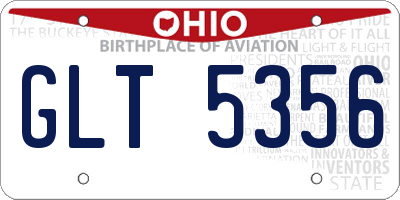 OH license plate GLT5356