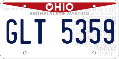 OH license plate GLT5359