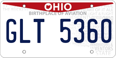 OH license plate GLT5360