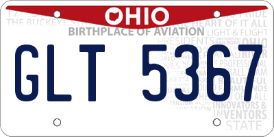 OH license plate GLT5367