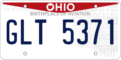 OH license plate GLT5371