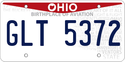 OH license plate GLT5372