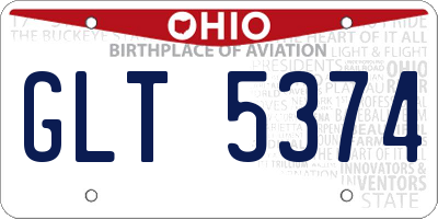 OH license plate GLT5374