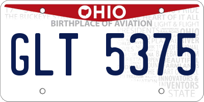 OH license plate GLT5375