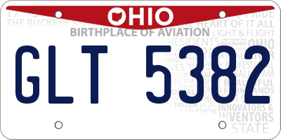 OH license plate GLT5382