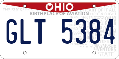 OH license plate GLT5384