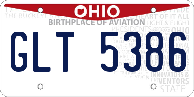 OH license plate GLT5386