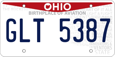 OH license plate GLT5387