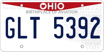 OH license plate GLT5392