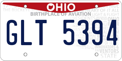OH license plate GLT5394