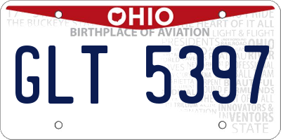 OH license plate GLT5397