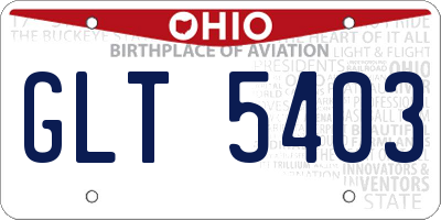 OH license plate GLT5403