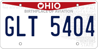 OH license plate GLT5404