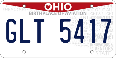OH license plate GLT5417