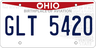 OH license plate GLT5420