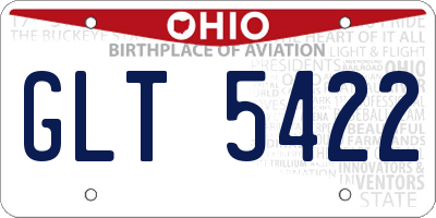 OH license plate GLT5422