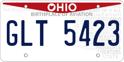 OH license plate GLT5423