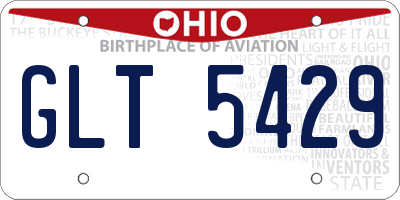 OH license plate GLT5429