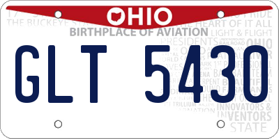 OH license plate GLT5430