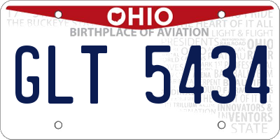 OH license plate GLT5434