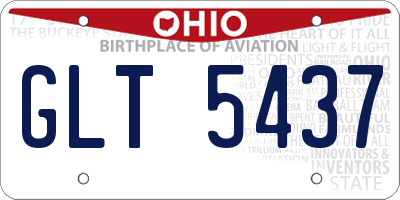 OH license plate GLT5437