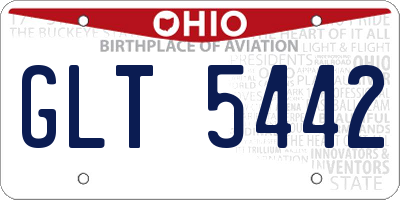 OH license plate GLT5442