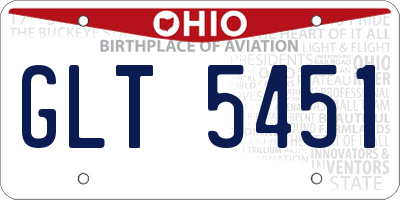OH license plate GLT5451