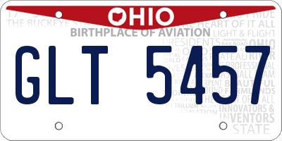 OH license plate GLT5457