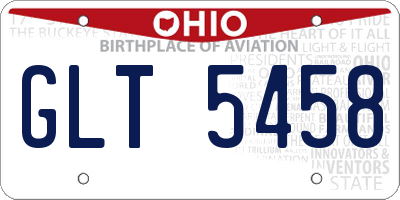 OH license plate GLT5458