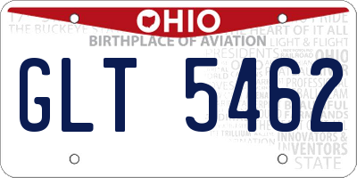 OH license plate GLT5462
