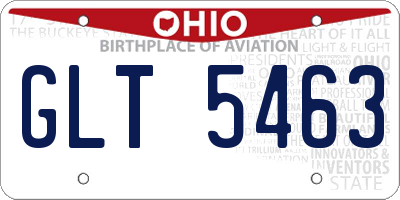 OH license plate GLT5463