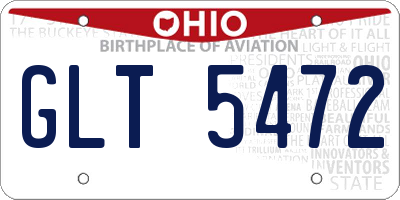 OH license plate GLT5472